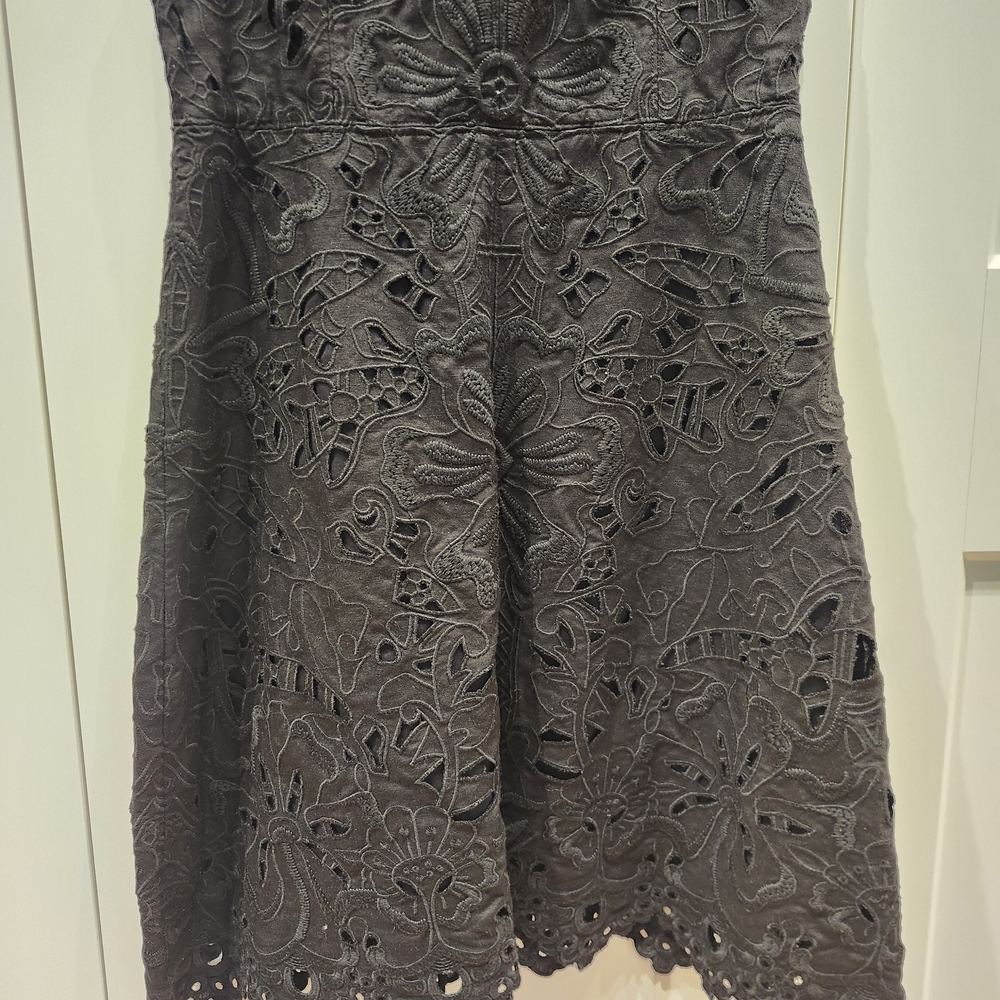 Theory Black Eyelet Midi Dress - Picture 6 of 8